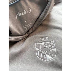 Johnnie O Men Golf Polo Shirt Polyester Spandex Gray Stretch Large L